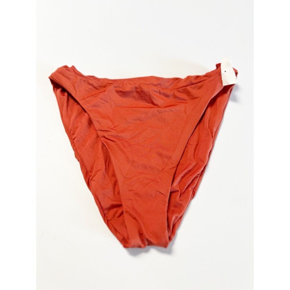 BECCA rust Orange High Waisted‎ Bikini Bottom Size Medium